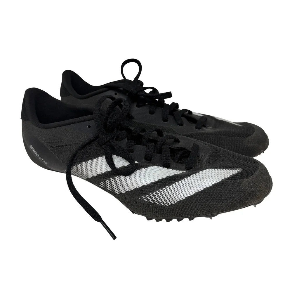 Adidas SprintstarTrack Spikes‎ Black Silver Sprinting Shoes IG9908 Mens 7.5